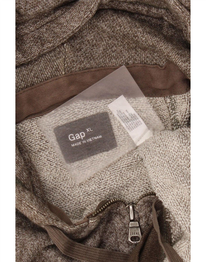 Gap Sudadera con capucha y cremallera para hombre XL Marrón moteado