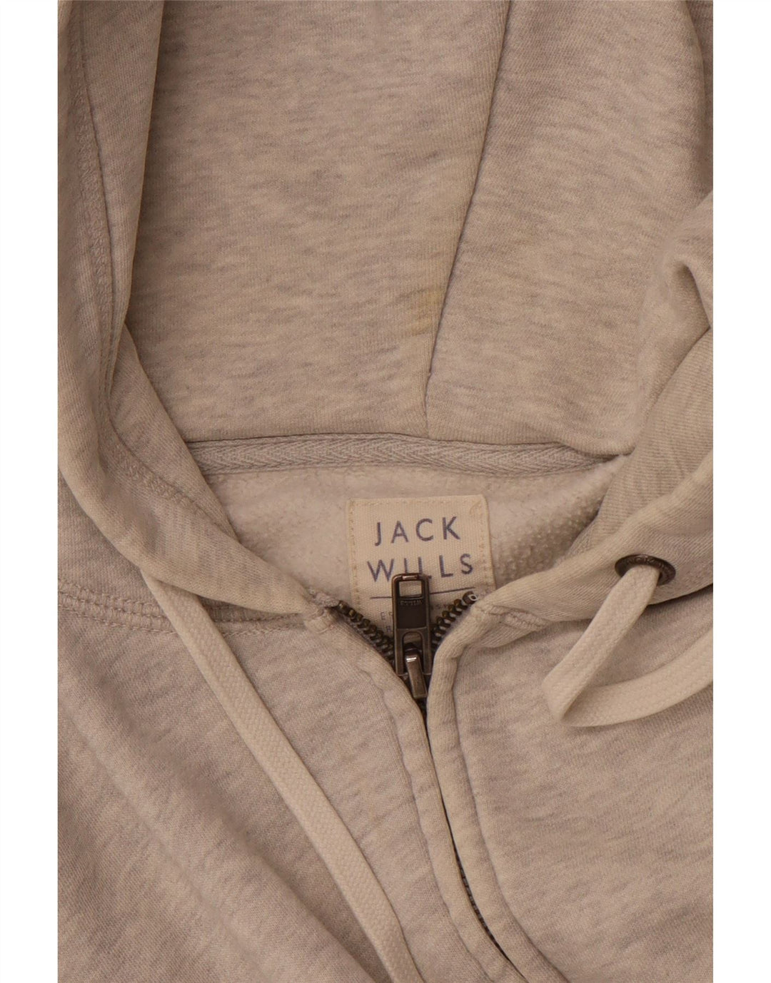 JACK WILLS Suéter con capucha y cremallera para hombre Pequeño Algodón gris