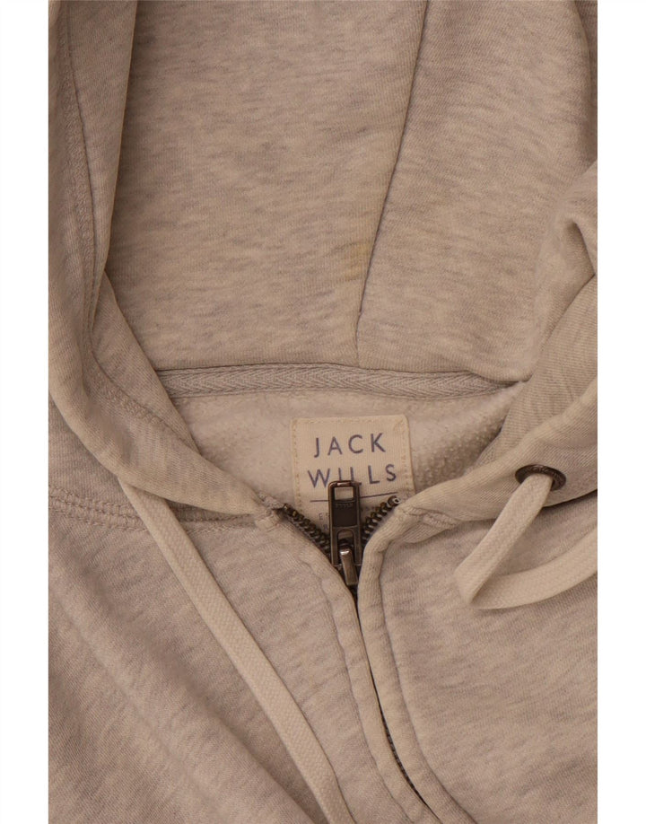 JACK WILLS Suéter con capucha y cremallera para hombre Pequeño Algodón gris
