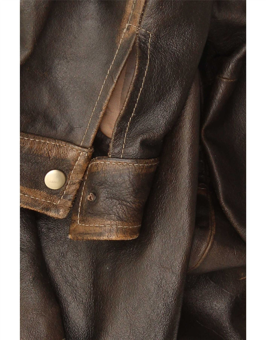 Chaqueta de cuero vintage para hombre IT 48 Marrón medio