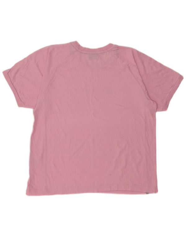 CHAMPION Camiseta gráfica extragrande para mujer Top UK 10 Small Pink Cotton