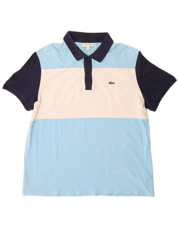 Lacoste Polo Slim Fit para Hombre Talla 7 2XL Algodón Color Block Azul