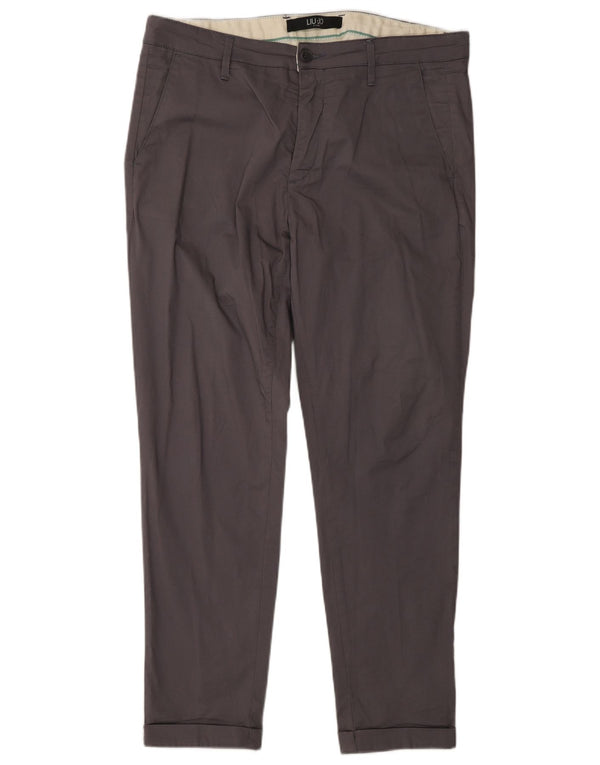 Liu Jo Pantalón chino ajustado para hombre IT 50 Large W34 L28 Algodón gris