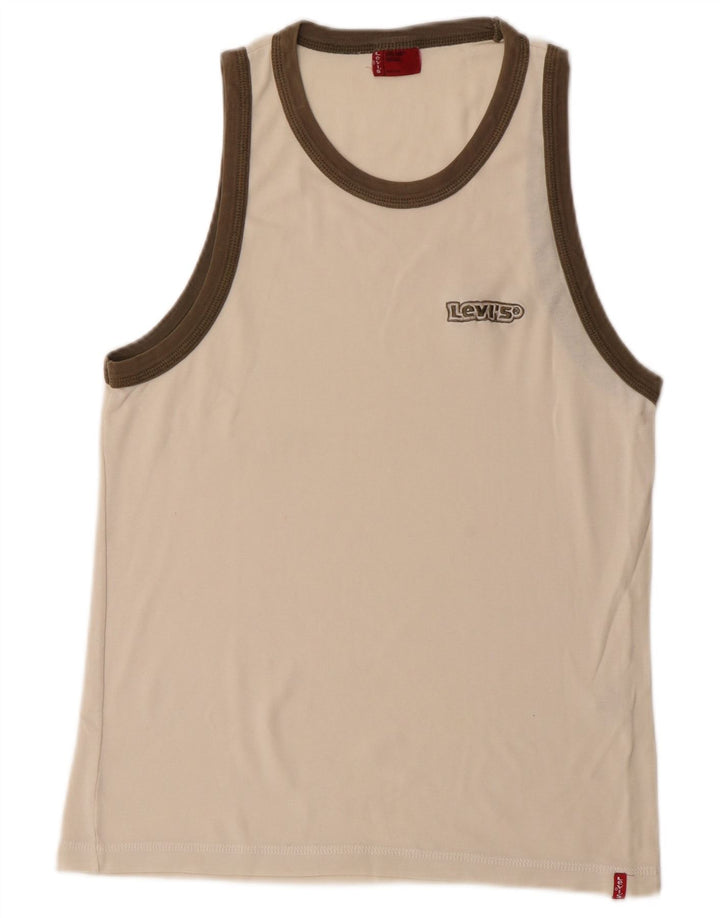 Levi's Hombre Chaleco Top Pequeño De Algodón Blanco Roto
