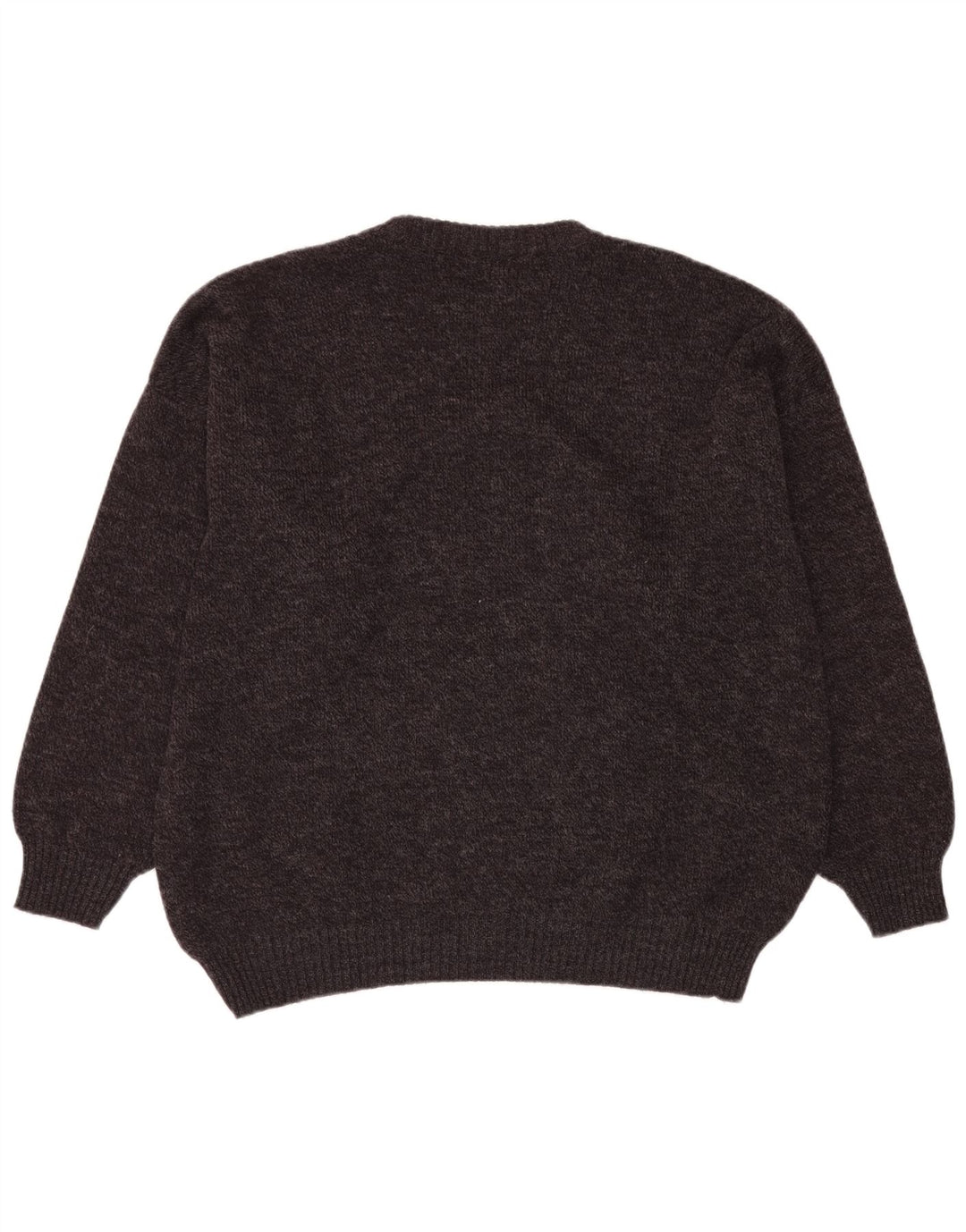 VINTAGE Jersey de cuello redondo para hombre IT 54 XL Gris Fair Isle Lana