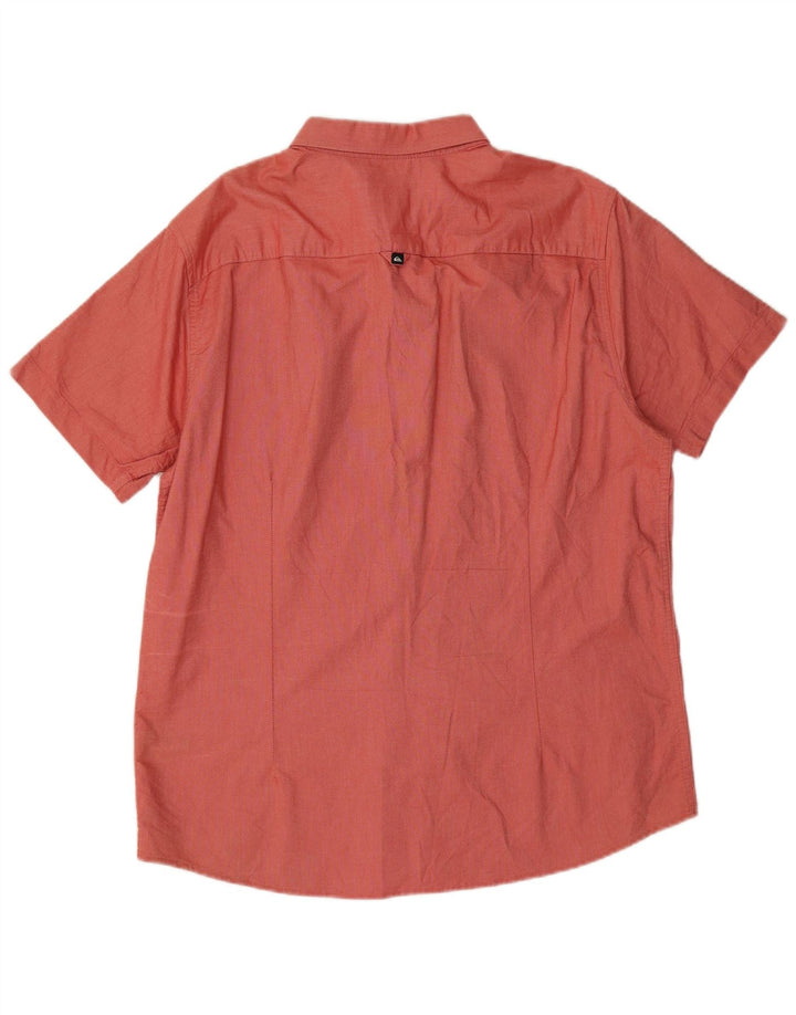 Quiksilver - Camisa de manga corta para hombre, talla grande, algodón rojo