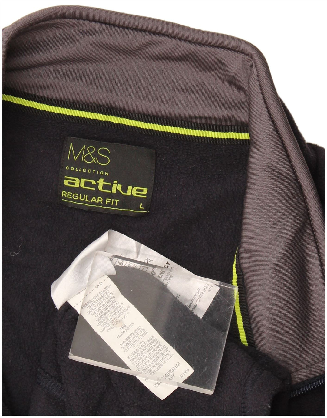 Marks & Spencer Chaqueta polar de ajuste regular para hombre UK 40 Large Azul marino