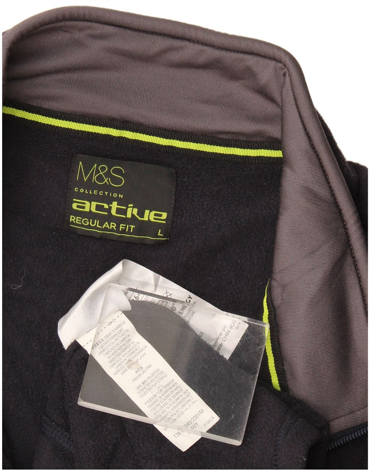Marks & Spencer Chaqueta polar de ajuste regular para hombre UK 40 Large Azul marino