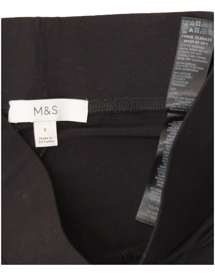 Marks & Spencer Leggings cortos para mujer UK 8 Small Viscosa negra