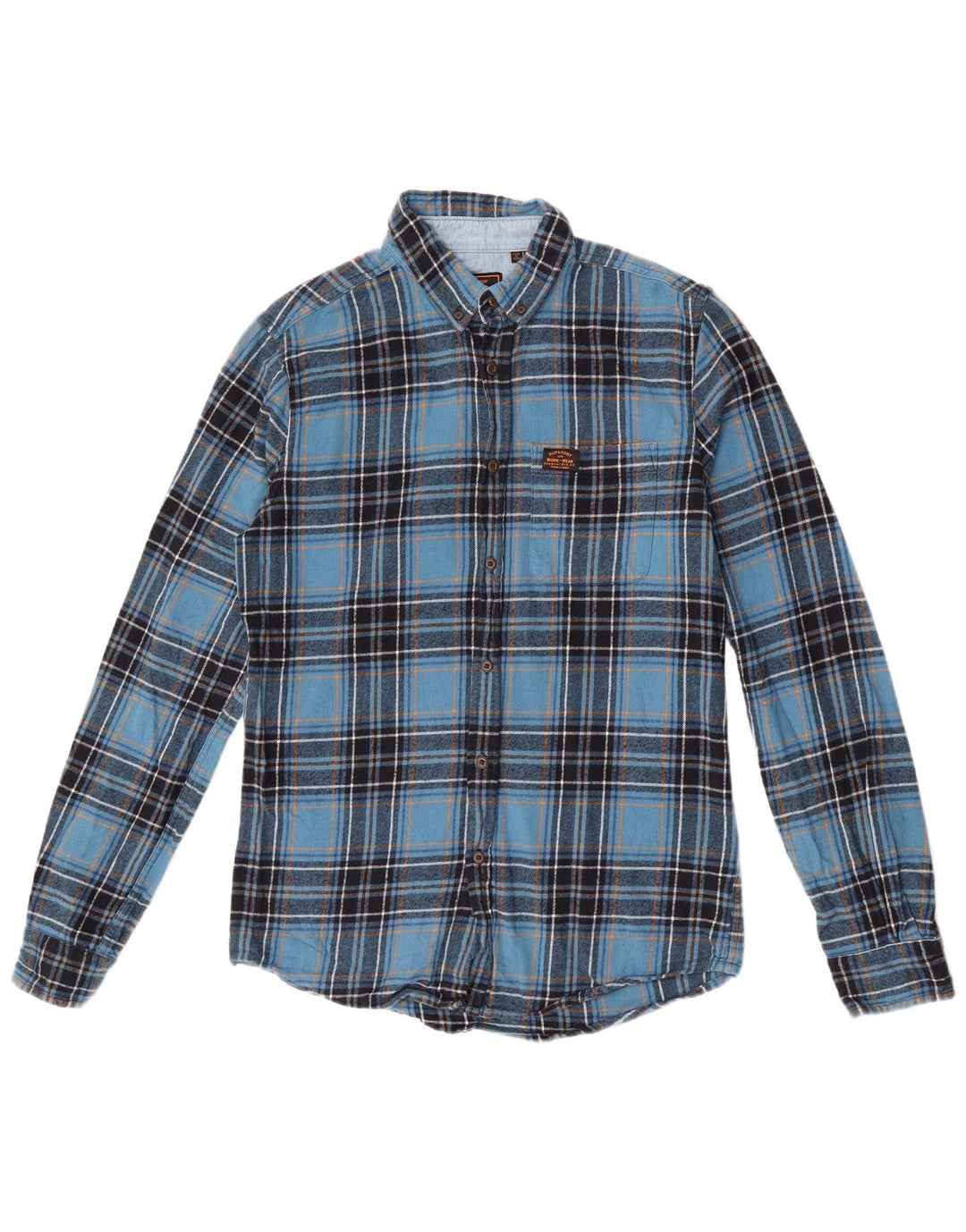Superdry Camisa De Franela De Algodón A Cuadros Azul Pequeño