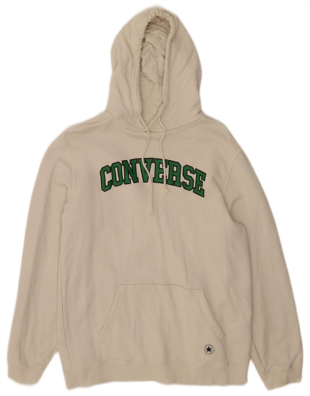 Converse Hombre Sudadera Con Capucha Gráfica Jersey De Algodón Blanco Mediano