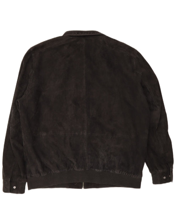 Christian Berg Chaqueta Bomber de Ante para Hombre UK 38 Medium Ante Azul Marino