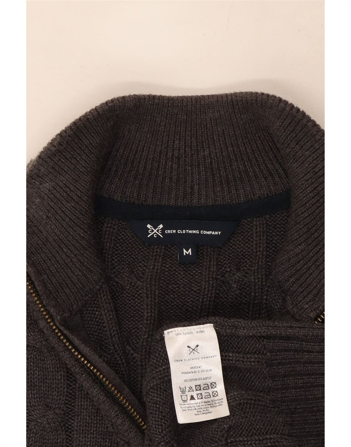 Crew Clothing - Jersey con cuello y cremallera para hombre, algodón gris medio