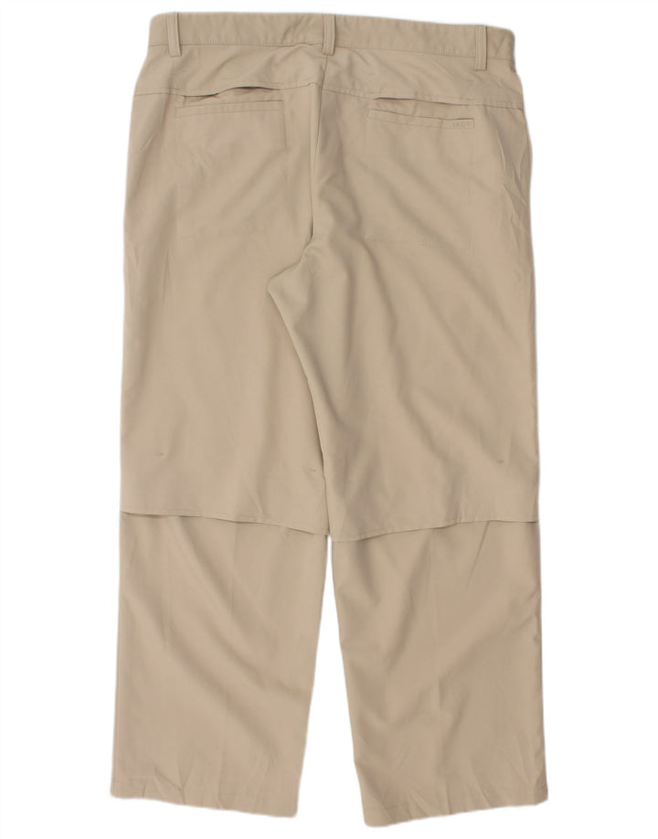 Pantalón chino recto Izod para hombre W36 L28 Poliéster beige