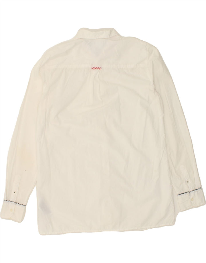 TOMMY HILFIGER Womens Shirt US 8 Medium White Cotton Vintage Tommy Hilfiger and Second-Hand Tommy Hilfiger from Messina Hembry 