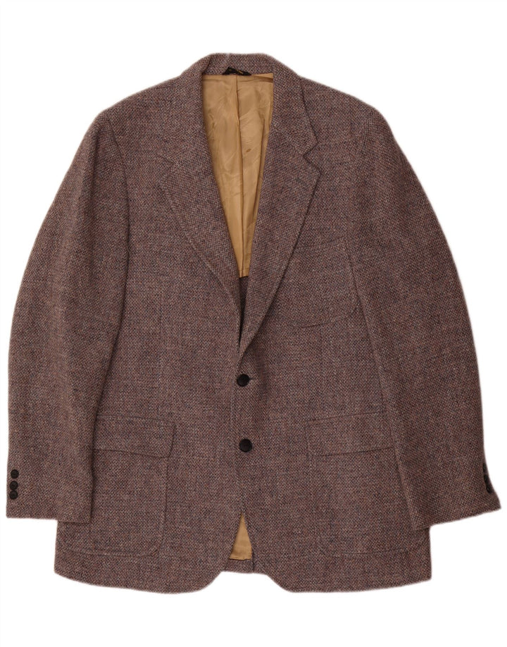Harris Tweed Chaqueta tipo blazer de 2 botones para hombre UK 38 Lana gris medio