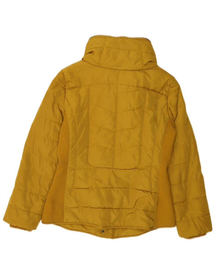 LAURA ASHLEY Chaqueta acolchada para mujer UK 12 Poliéster amarillo medio