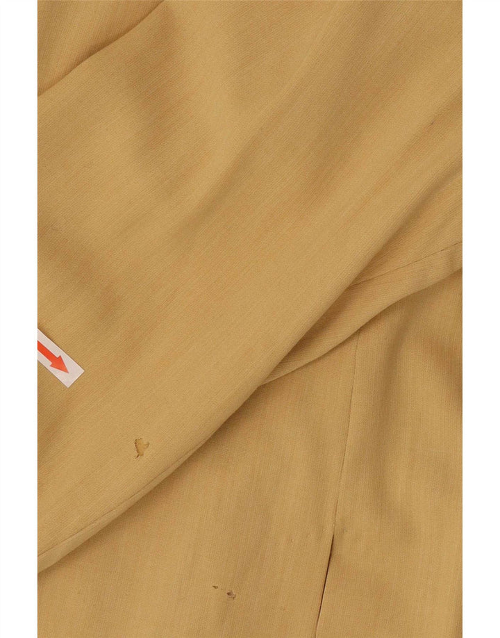 Max Mara Chaqueta tipo blazer larga con 1 botón para mujer, talla 40, color amarillo
