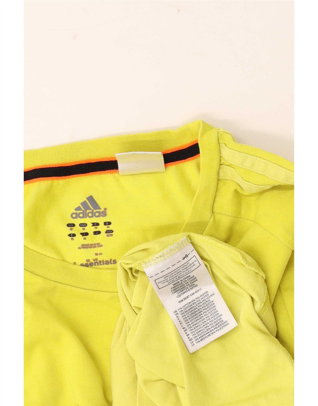 Adidas Hombre Climalite Camiseta Top Algodón Amarillo Medio