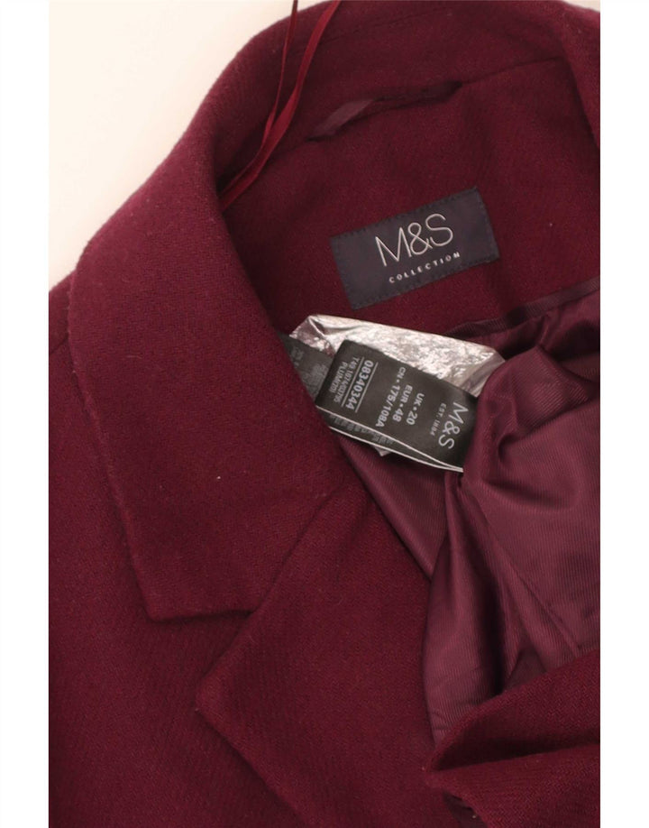 Marks & Spencer Abrigo para mujer UK 20 2XL Poliéster burdeos