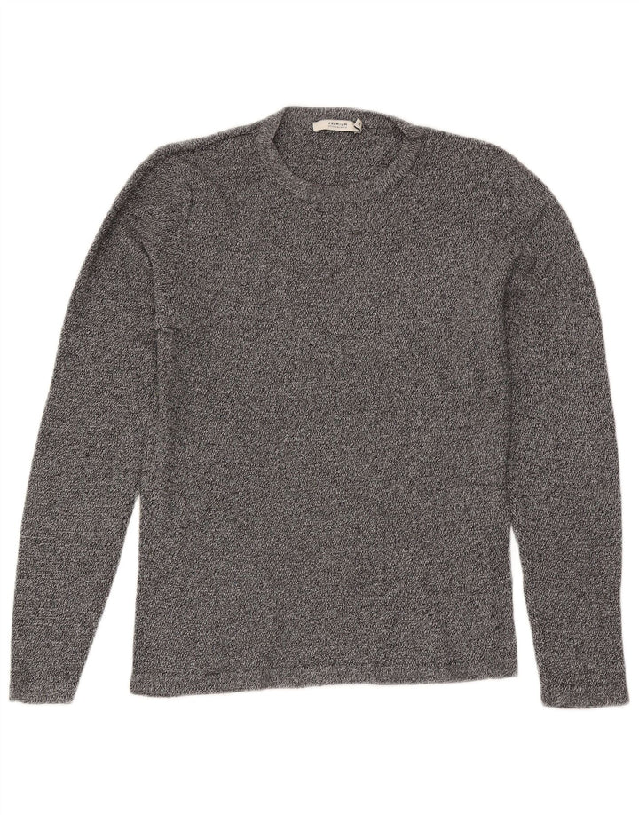 Jack & Jones Hombre Jersey De Cuello Redondo De Algodón Moteado Gris Medio