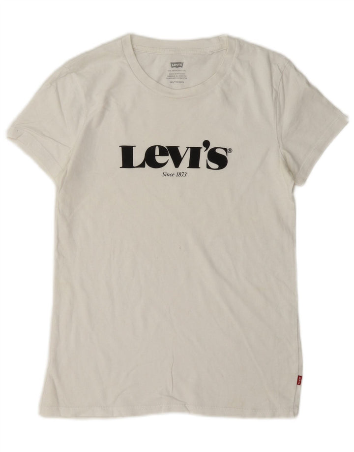 Levi's Camiseta con gráfico extragrande para mujer UK 2 2XS Blanco