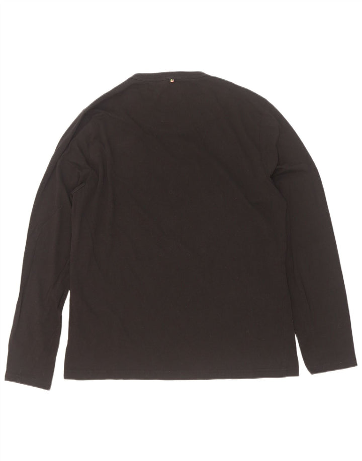 Pretty Green Top gráfico para hombre de manga larga de algodón negro grande