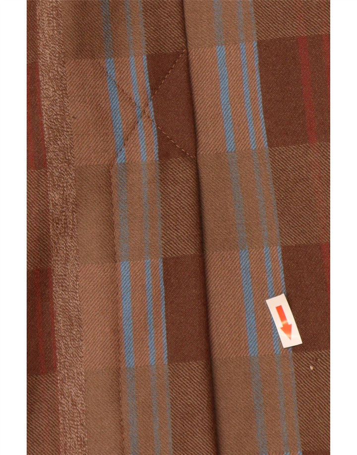 Falda recta vintage de cintura alta para mujer IT 44 Medium W26 Brown Plaid