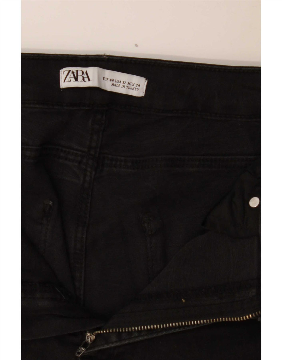 Zara Vaqueros Slim Mujer EU 44 XL W34 L24 Negro