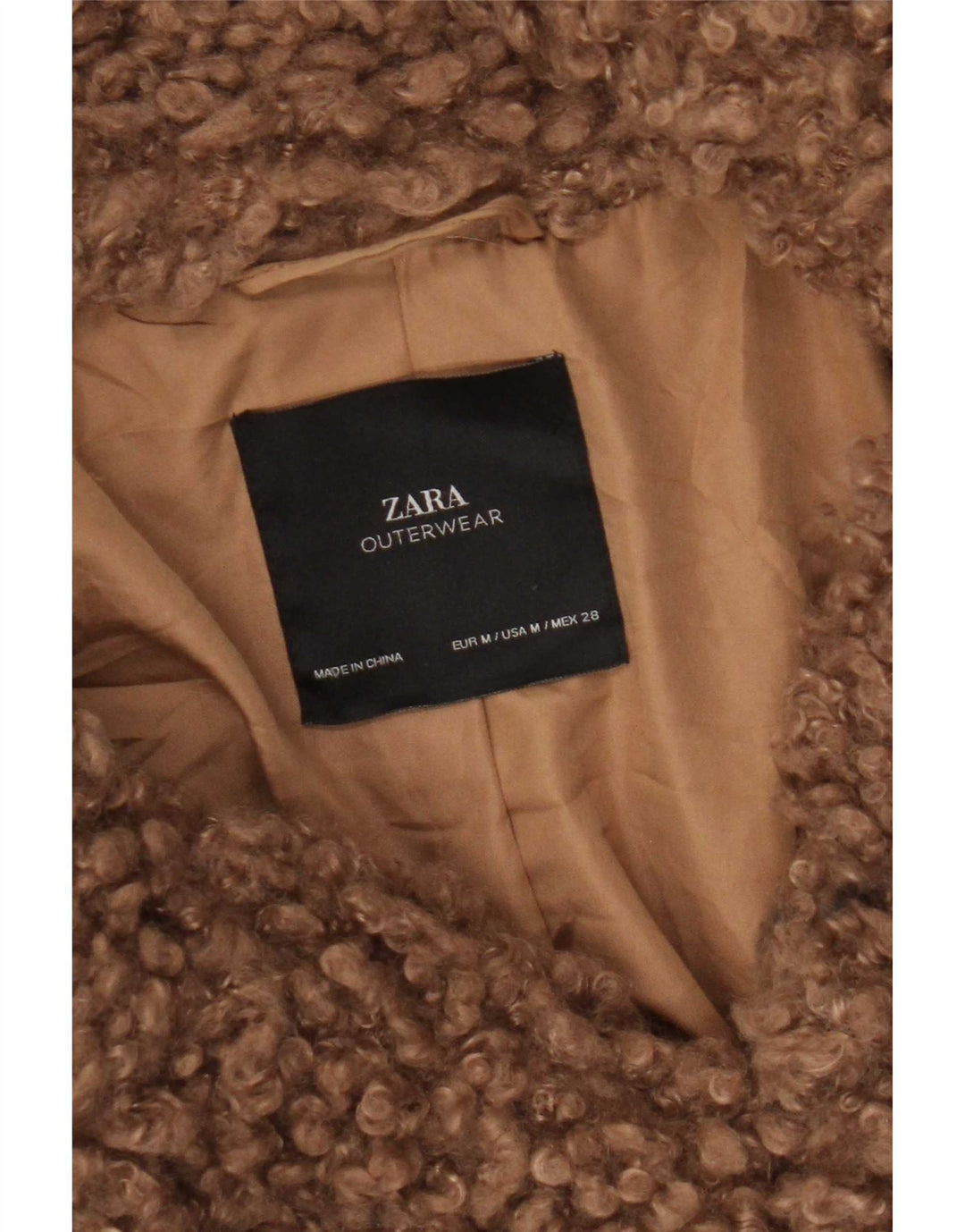 Zara Mujer Abrigo Extragrande De Piel Sintética Reino Unido 44 Marrón Medio