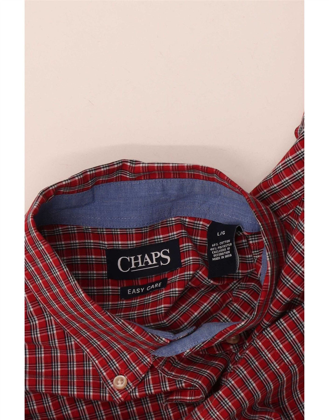 Chaps Camisa de fácil cuidado para hombre de algodón a cuadros rojos grandes