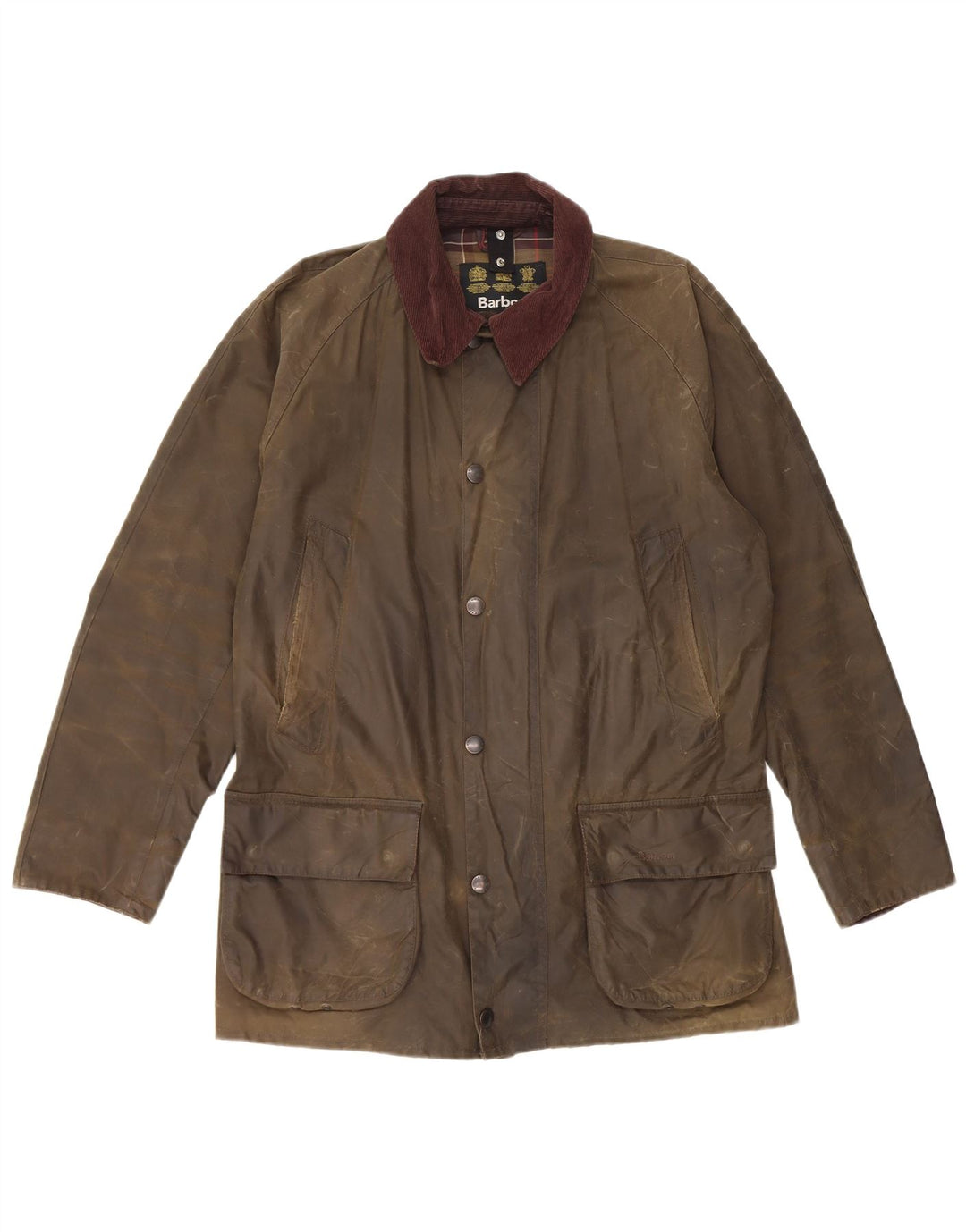 Barbour Chaqueta de algodón encerado para hombre UK 38 Algodón caqui mediano