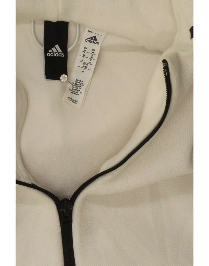 ADIDAS Suéter con capucha y cremallera para hombre Algodón blanco mediano