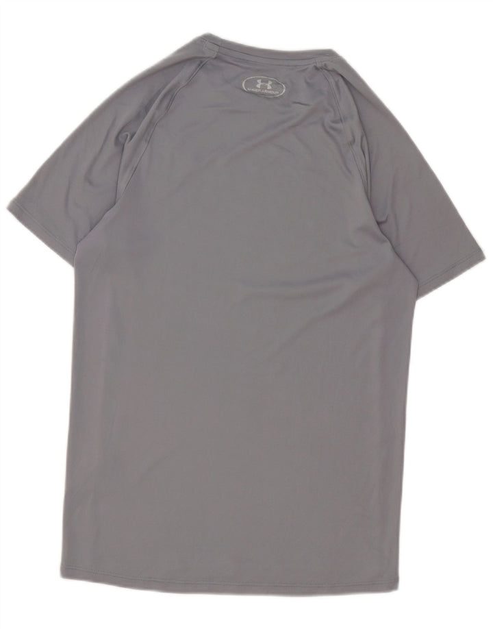 Under Armour Camiseta con gráfico Heat Gear para hombre, camiseta pequeña de poliéster gris
