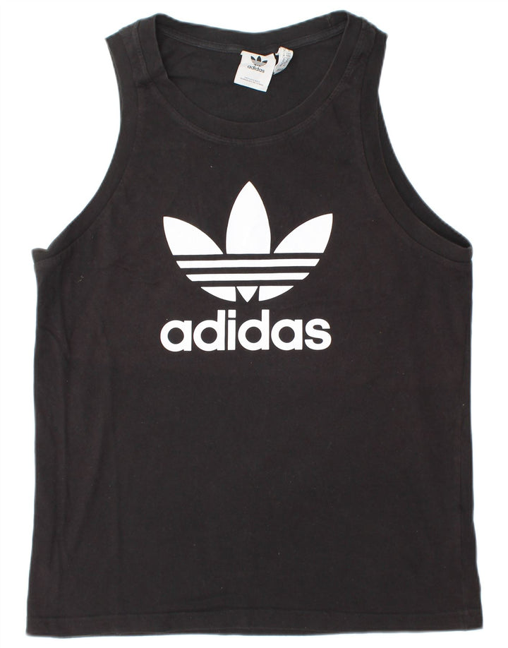 ADIDAS Mens Graphic Vest Top Medium Black Cotton