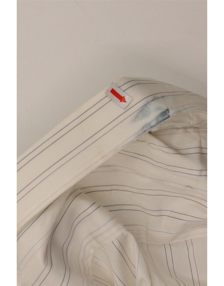 MASSIMO DUTTI Camisa Hombre Talla 43 Grande Algodón Rayas Blancas