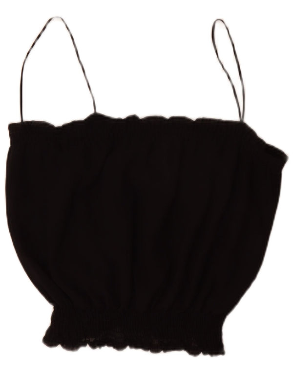 Zara Mujer Cami Top UK 46 Grande Poliéster Negro