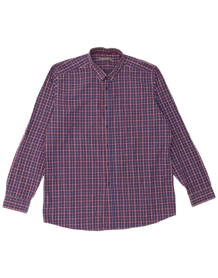 Angelo Litrico Camisa Hombre XL Azul Cuadros Algodón