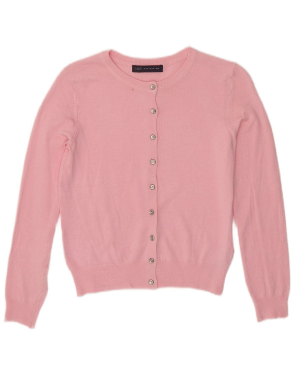 Marks & Spencer Suéter tipo cárdigan corto para mujer UK 8 Small Viscosa rosa