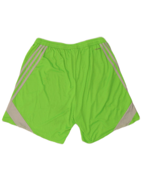 Adidas - Pantalones cortos deportivos de corte regular para hombre, talla grande, W27 L7, verde, color block, deportivos