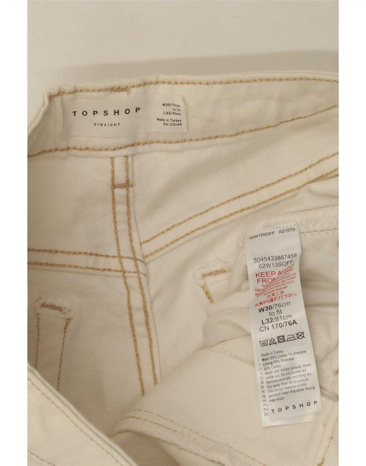 Vaqueros rectos para mujer Topshop W30 L26 Algodón blanco