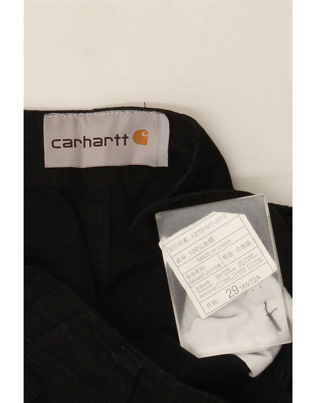 Carhartt Hombre Pantalones Cargo Rectos W29 L28 Negro