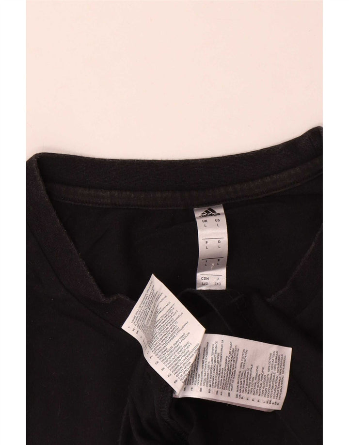 Adidas - Camiseta para hombre, talla grande, algodón negro