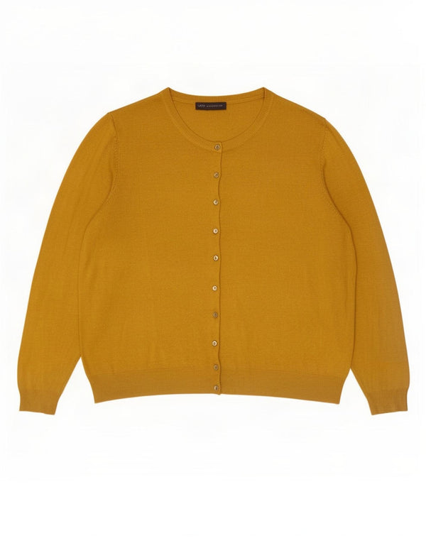 Marks & Spencer Suéter Cárdigan para Mujer UK 22 3XL Viscosa Amarilla