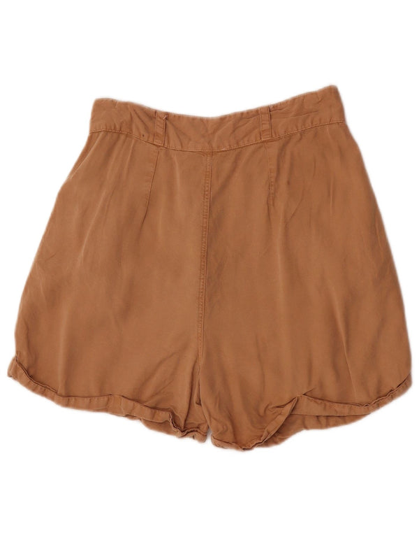 Topshop Pantalones cortos casuales con cintura alta para mujer UK 10 Small W26 Beige