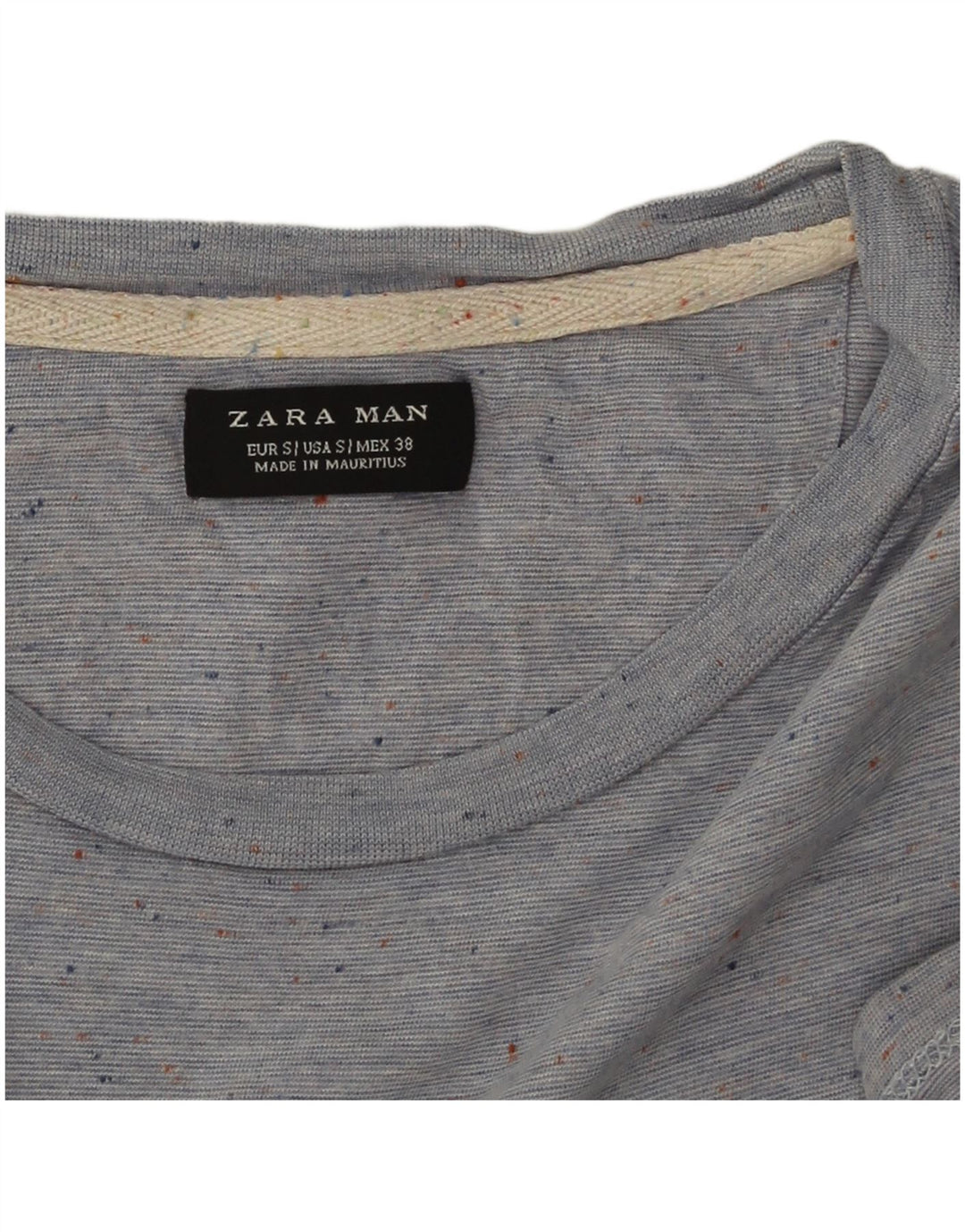 Zara Hombre Camiseta Top Small Azul Moteado