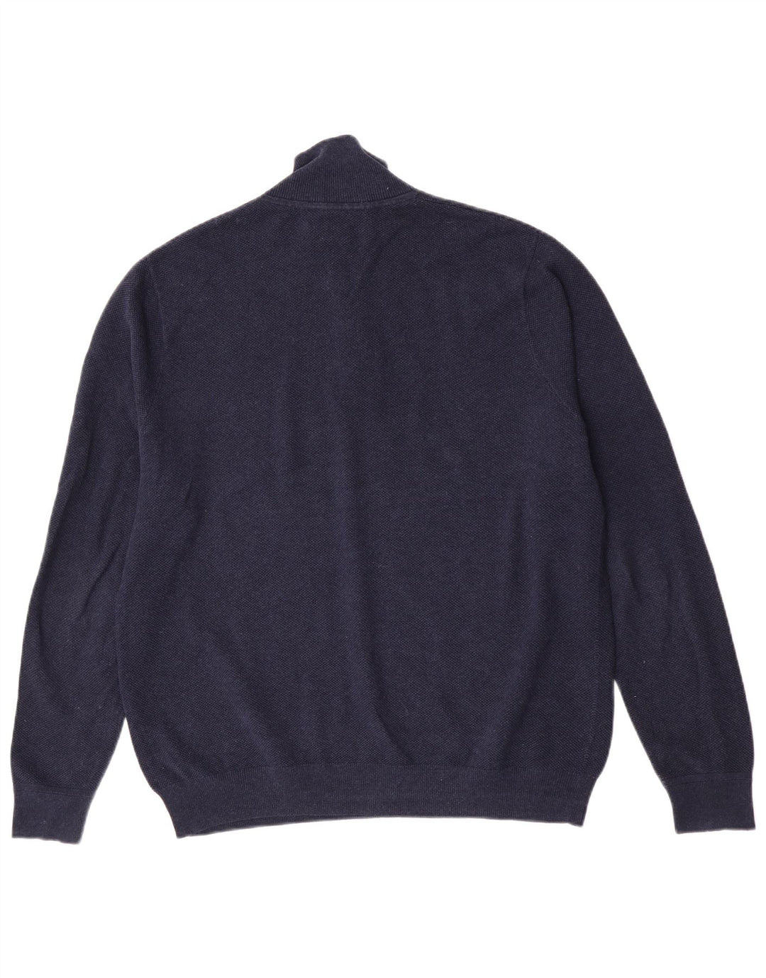 John Lewis - Jersey con cuello y cremallera para hombre, talla grande, algodón azul marino
