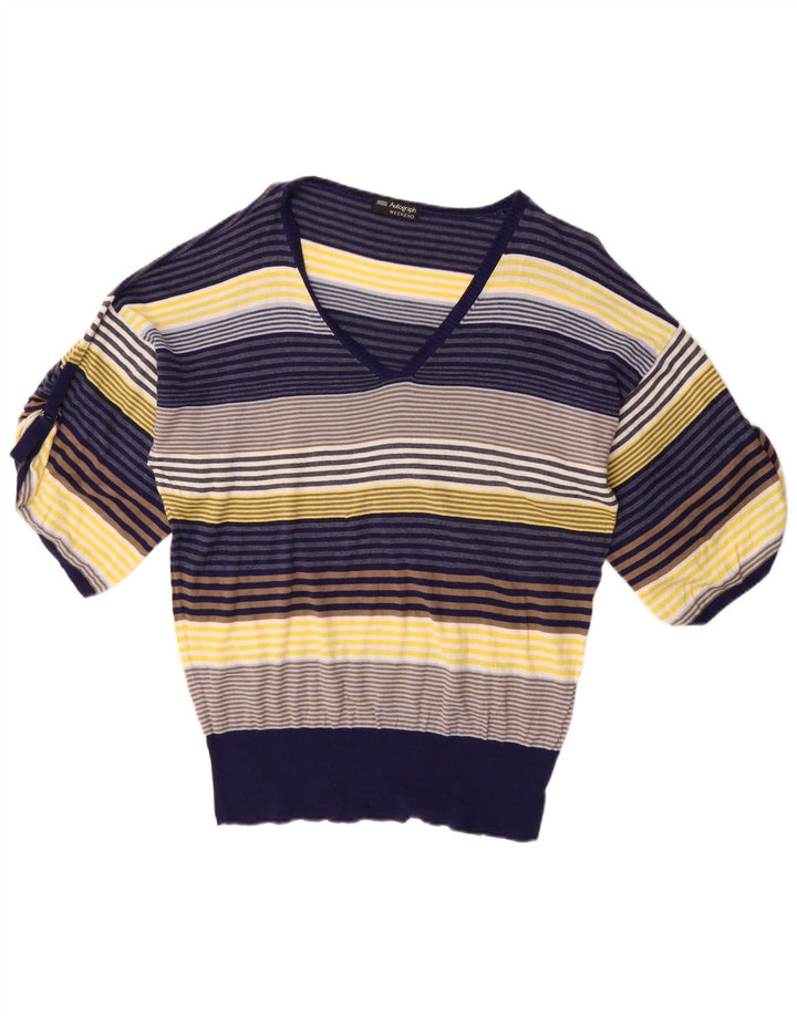 Marks & Spencer Suéter con Cuello en V Autograph para Mujer UK 20 2XL Azul Marino