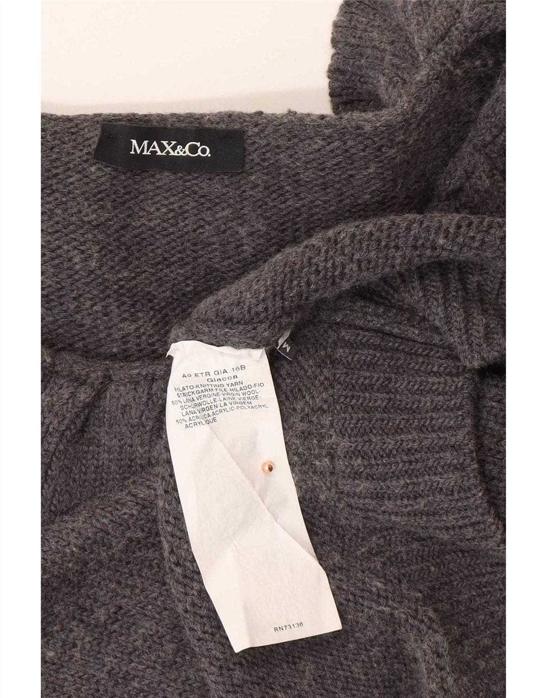 Max & Co. Suéter tipo cárdigan corto para mujer Reino Unido 12 Lana gris medio