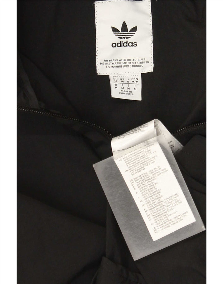 Adidas - Chaqueta de chándal con capucha para hombre, nailon negro mediano
